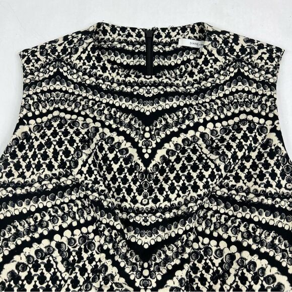 Diane Von Furstenberg Pentra Jacquard Fitted Stretch Sleeveless Sheath Dress 8 - Picture 8 of 12